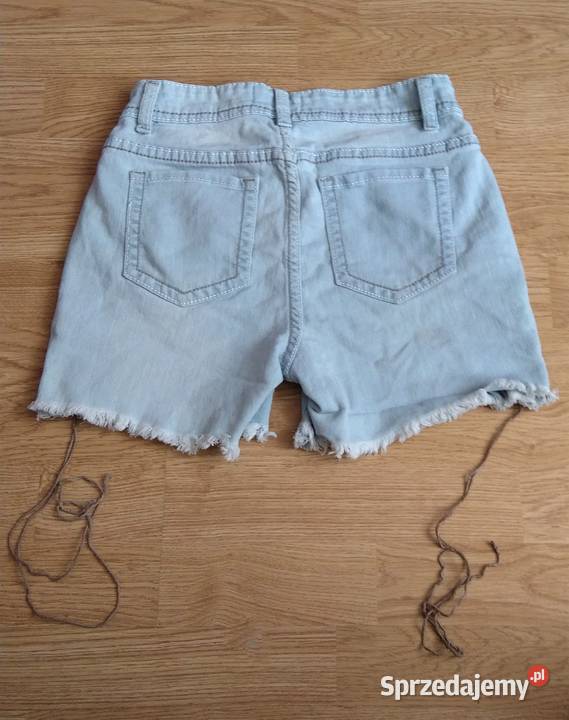 Krótkie spodenki szorty wiązane boki rzemyki Krosno
