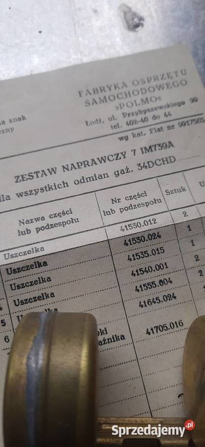 Zestaw naprawczy gaźnika Fiat 125p Kraków