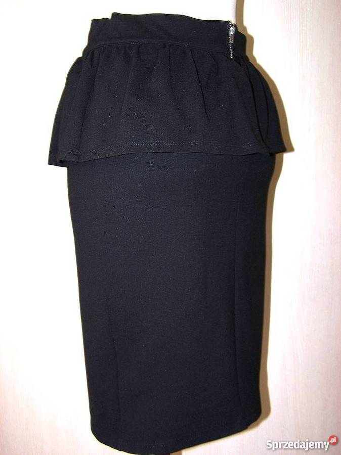 Spódnica Ołówkowa Czarna z Baskinką Warehouse M Łomża