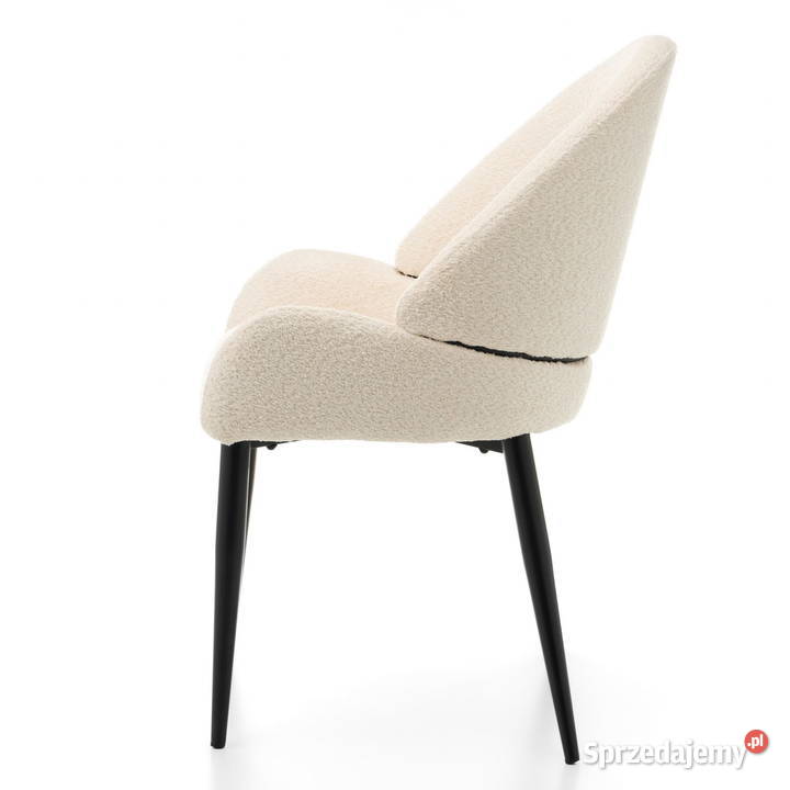 Krzesło Tapicerowane Bergamo Boucle Jasnobeżowe Tarchały Małe