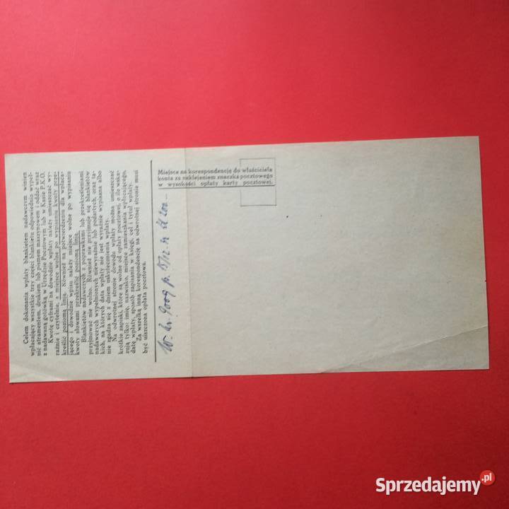 1965 Pocztowy Blankiet Dowodu Wpłaty Gdańsk Szczecin