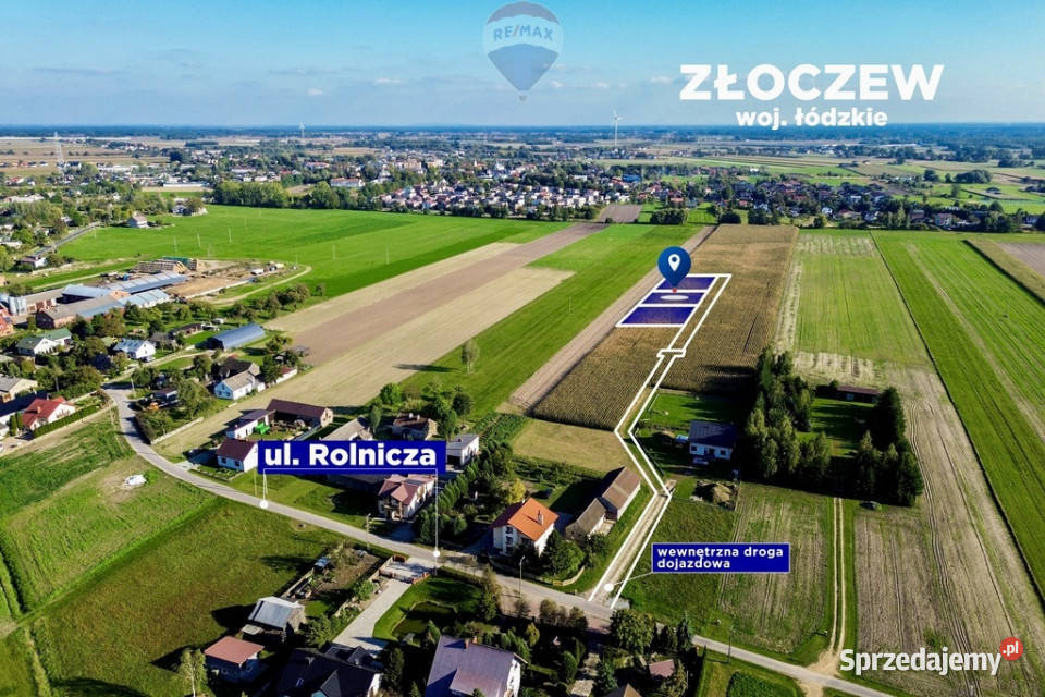 Kompleks trzech działek budowlanych 0m łódzkie Złoczew