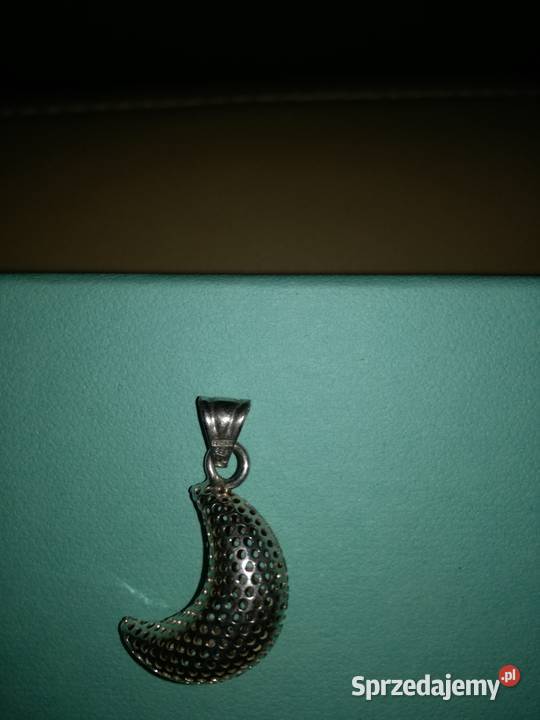 Srebrny ażurowy księżyc na srebrnym łańcuszku Warszawa sprzedam