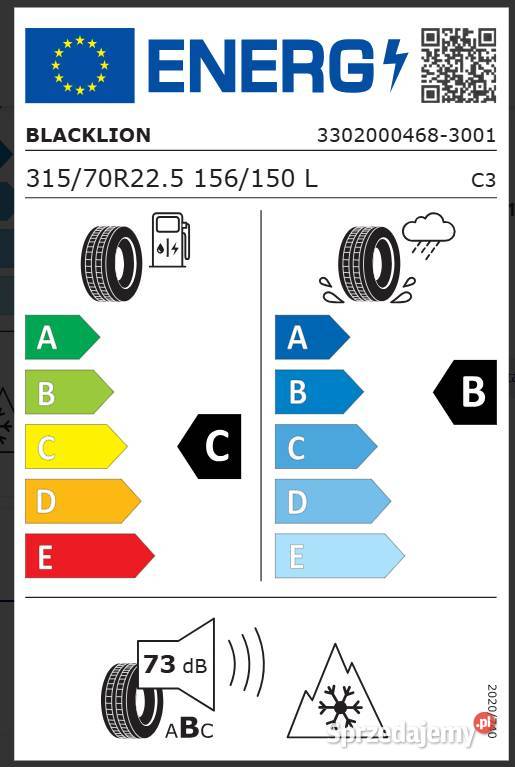 Opony 31570 R225 BlackLion BT165 opona na przód Kolbuszowa sprzedam