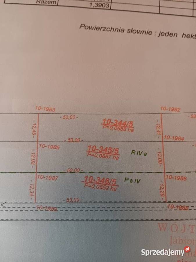 Działka budowlana Jabłonna Lacka sprzedam