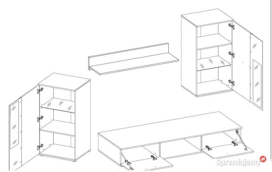 Zestaw meblościanka z szafą trzydrzwiową Wrocław