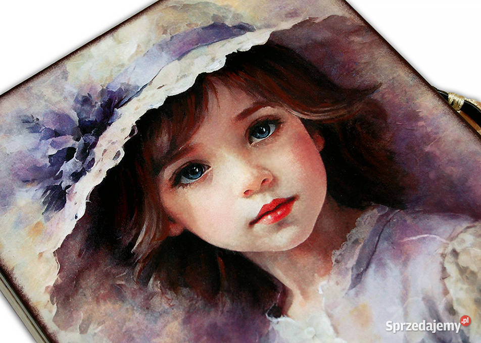 SZKATUŁKA drewniane pudełko LAVENDER GIRL 27x20 wielokolorowy Bydgoszcz sprzedam