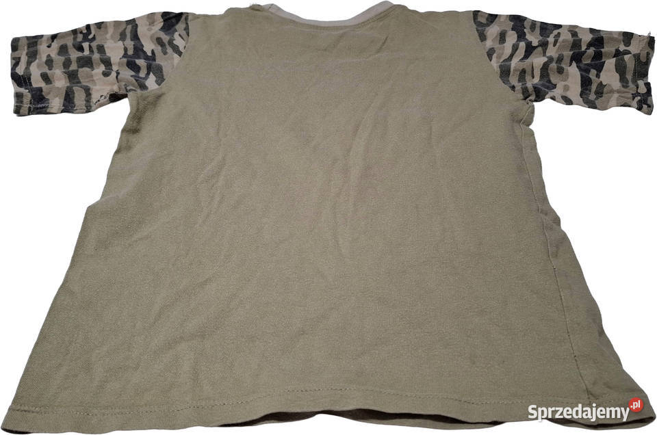 Koszulka chłopięca Tshirt zieleń moro czołg 134 Czeladź