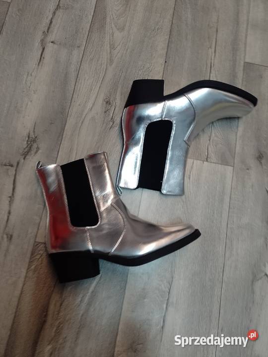 42 Bonprix bpc Srebrne Botki kowbojki wieczorowe Kraków