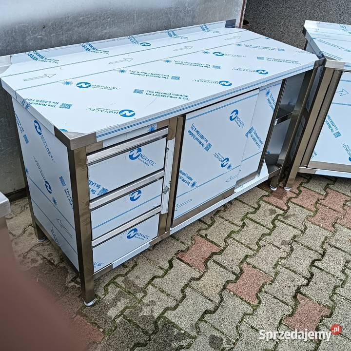 Stół ze stali nierdzewnej zabudowany szuflady wielkopolskie Słupia Kapitulna