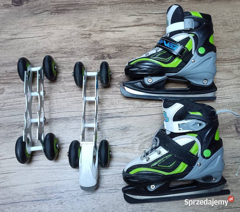 Łyżworolki z wymienną płozą 4w1 3134 lemon