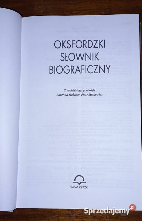 Oksfordzki Słownik Biograficzny Świat Książki Elbląg sprzedam