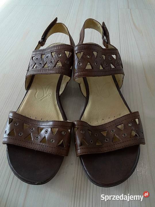 Buty Sandały Skórzane Skóra Naturalna Modny Sandały i klapki Łomża