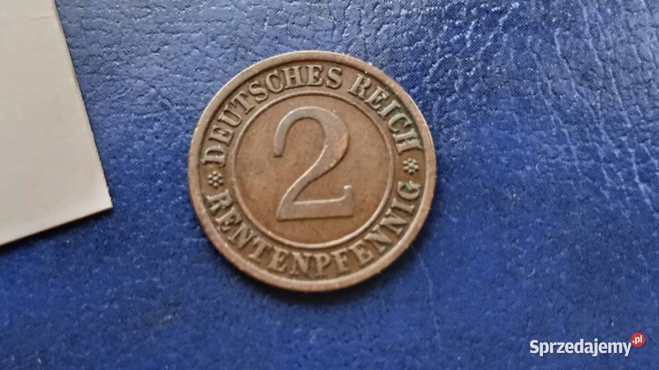 Stare monety 2 rentenpfennig 1924 J Niemcy Lesko sprzedam