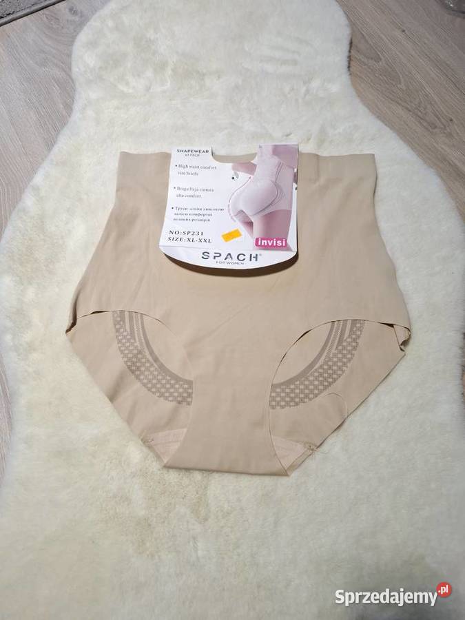 Beżowe wyższe majtki obciskające bezszwowe XLXXL Kielce sprzedam