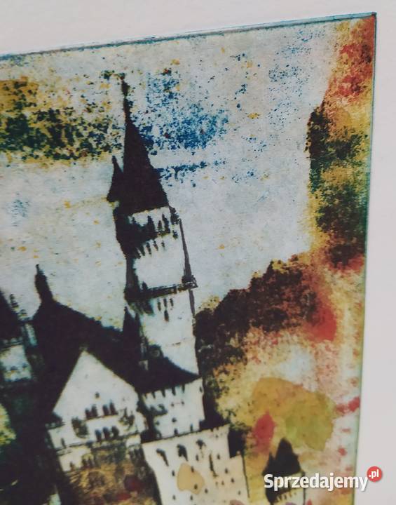 Akwaforta kolorowa pomorskie Gdańsk