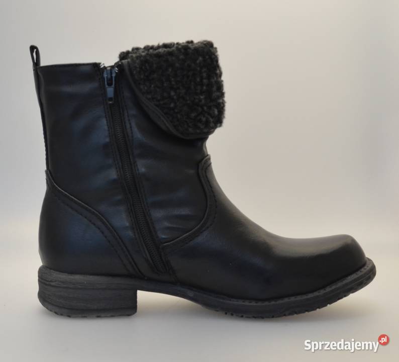 Czarne ocieplane damskie botki rozmiar 38 TB8103 Żyrardów