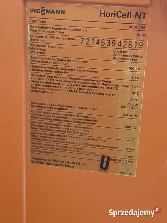 Bojler VIESSMANN HoriCell 160 litrów Bojlery Dom i Ogród śląskie sprzedam