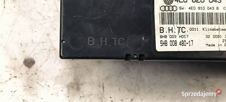 PANEL KLIMATYZACJI AUDI A8 D3 W12 4E0820043H kujawsko-pomorskie Lipno