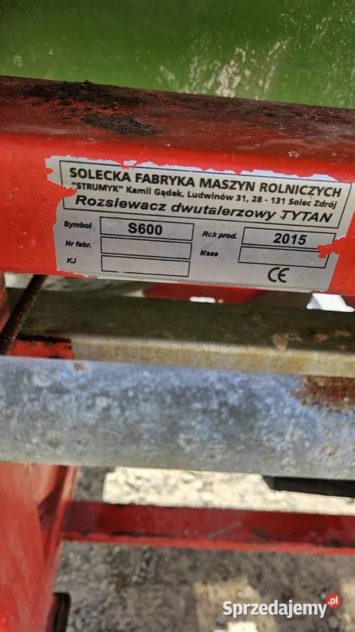 Rozsiewacz nawozu Strumyk 600L hydraulicznie Gdów