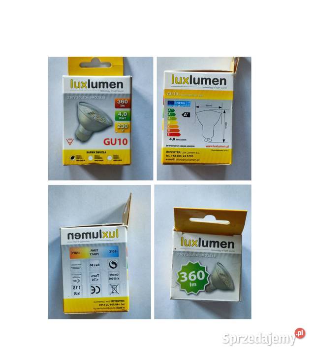 Lampa led żarówka świetlówka luxlumen GU10 360 świętokrzyskie sprzedam