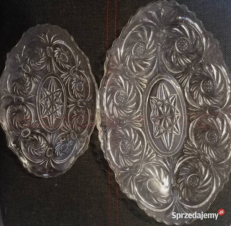 Dwie piękne kryształowe półmiski Wyjątkowe Piekary Śląskie