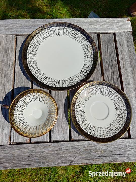 Kraterowa filiżanka z talerzykami Bareuther Porcelana i szkło