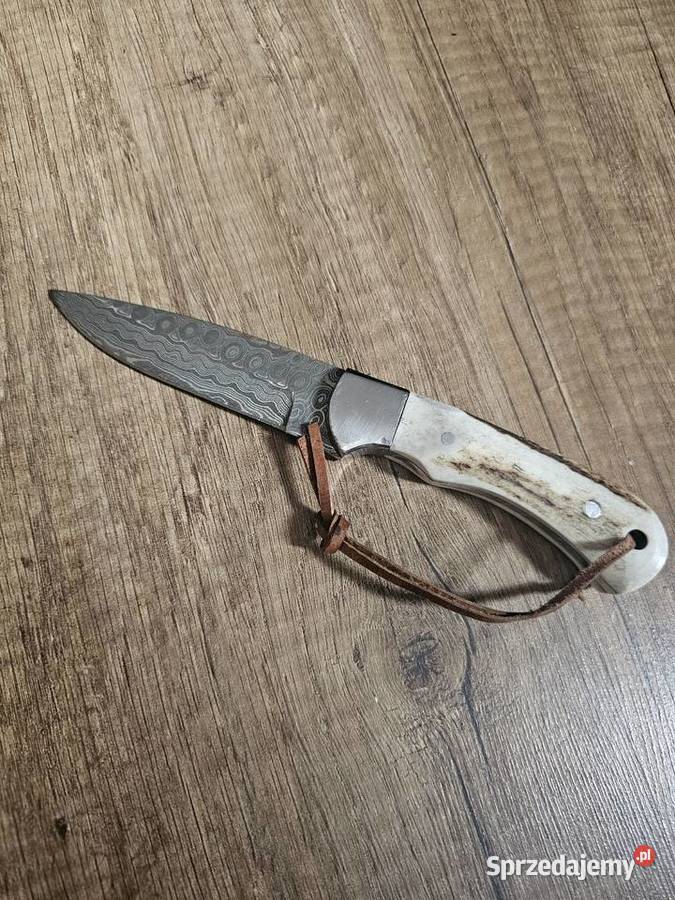 Nóż myśliwski custom z kaburą chwyt na polowanie