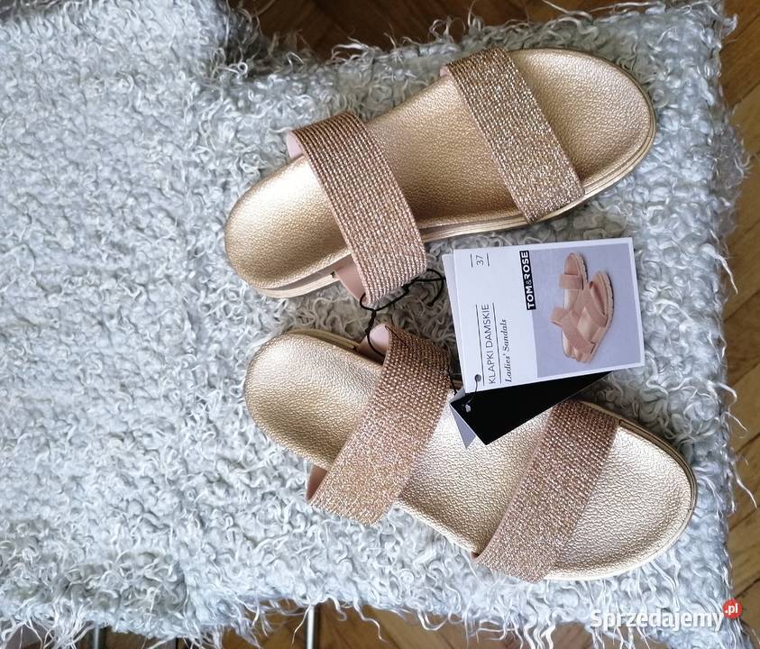NOWE KLAPKI DAMSKIE W POŁYSKUJĄCE CYRKONIE Łódź