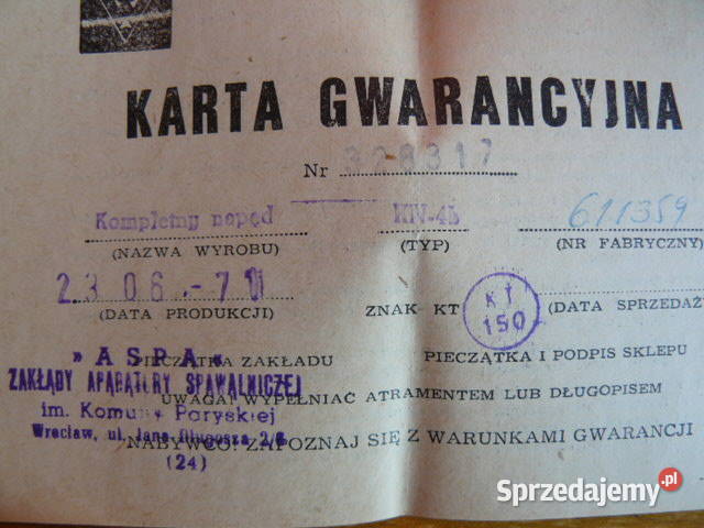 Dokumenty do starej maszyny do szycia Lucznik Rzeszów