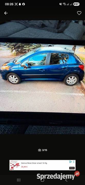 Peugeot 207 2008r benzyna 120KM dolnośląskie Chojnów