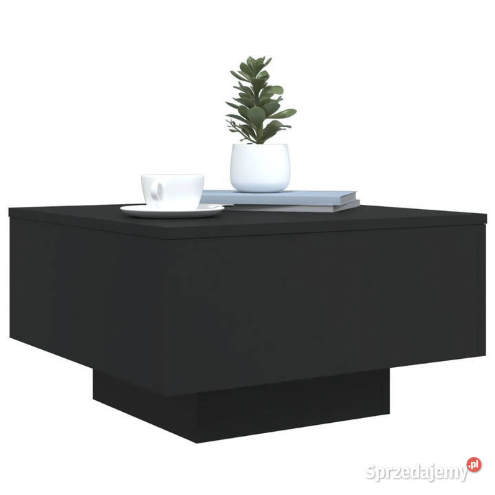 Stolik kawowy czarny 55x55x31 materiał Warszawa