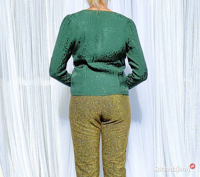 Zielona elegancka bluzka HM 40 L wiskoza retro zachodniopomorskie Szczecin