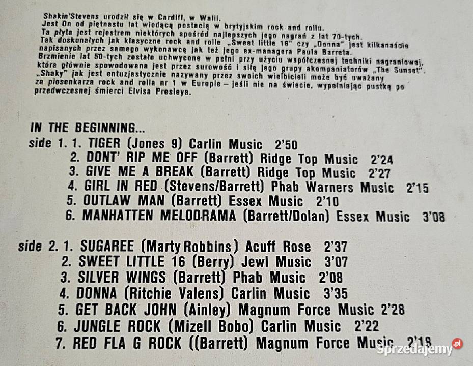 Shakin Stevens And The Sunsets In The Beginning Chełmno