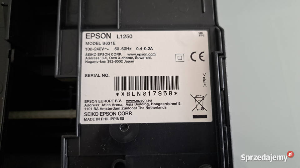 Drukarka Epson EcoTank L1250 WiFi 5760 dpi 2023 atramentowa mazowieckie Warszawa