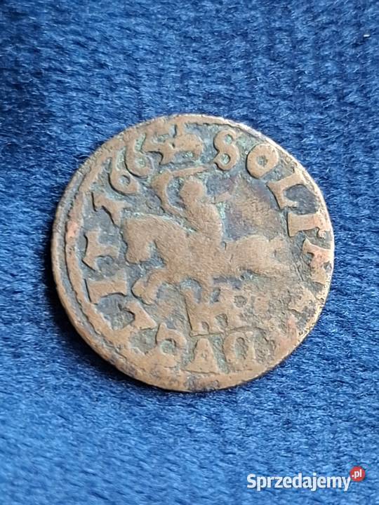 Szeląg litewski Jan II Kazimierz Waza Wilno 1665 Wejherowo