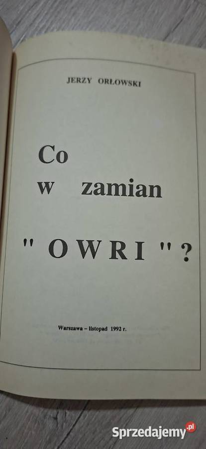 1 wydanie poradnik Co w zamian OWRI Orłowski