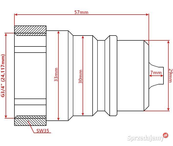 Szybkozłącze Hydrauliczne EURO WTYCZKA GW WEW 34 Solec Kujawski