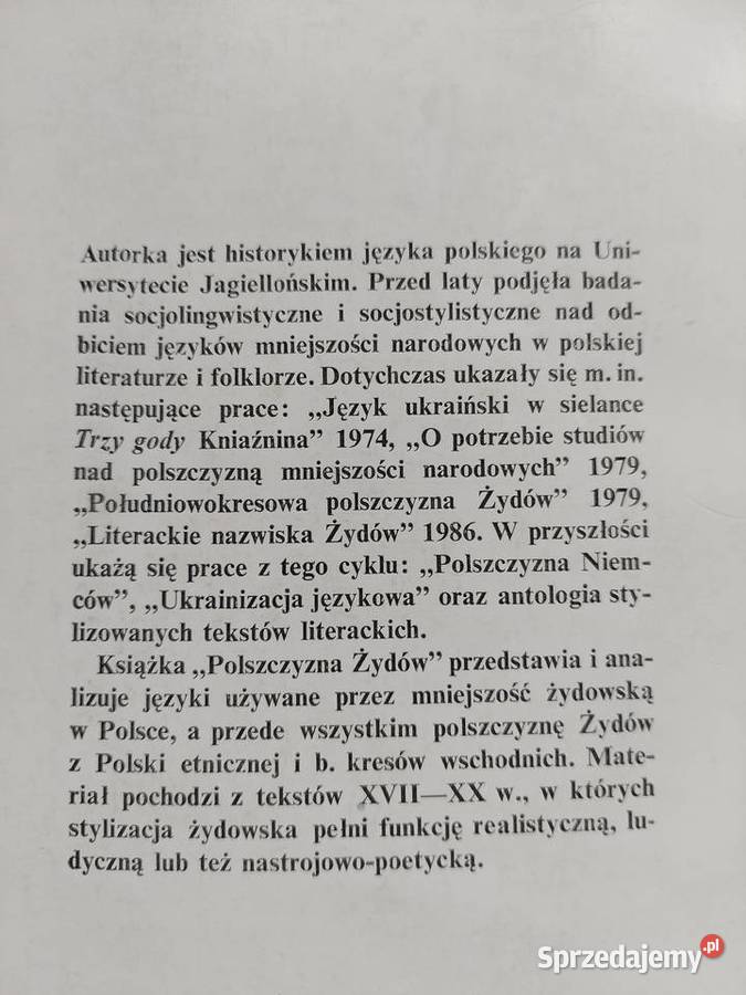 Maria Brzezina Polszczyzna Żydów Kraków