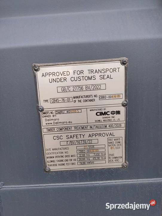 12m 40HC Kontener morski Nowy Biznes i Przemysł mazowieckie