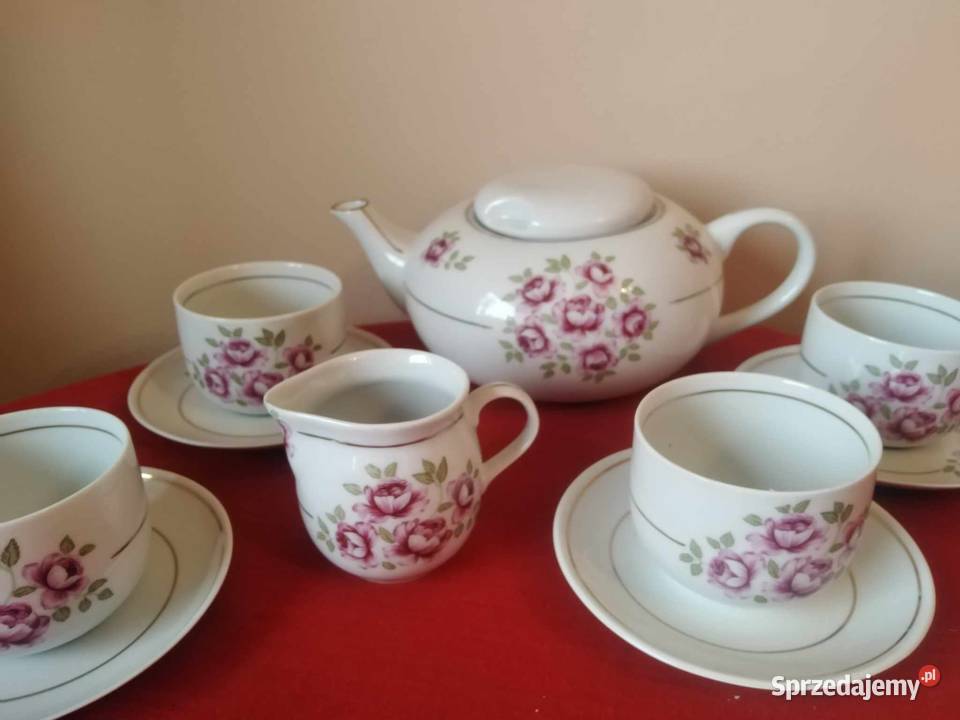 Serwis porcelanowy Piwonia fioletowa dolnośląskie Wałbrzych