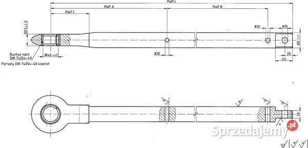 Ucho zaczepu K6 40x800 mm BPW 1030654727 małopolskie