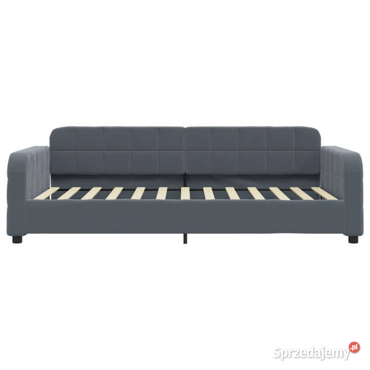 Sofa z materacem do spania ciemnoszara aksamit Warszawa