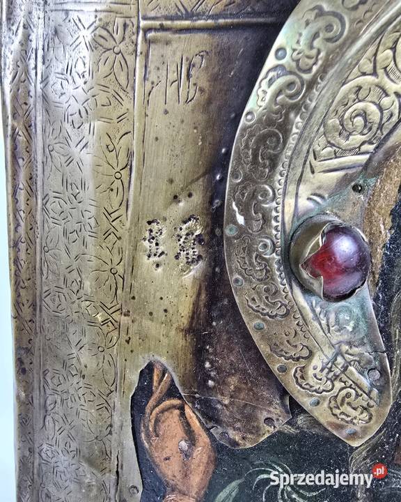 Stara ikona na desce Chrystus Pantokrator 312625 Antyki, Sztuka, Kolekcje mazowieckie sprzedam
