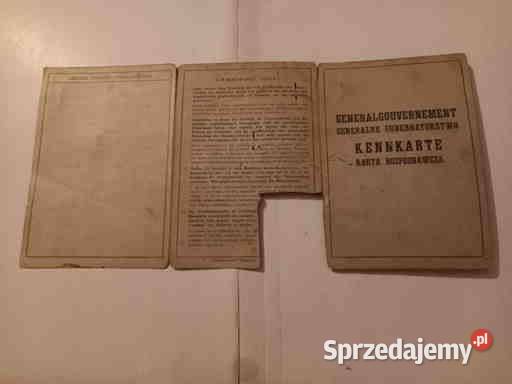 Kennkarta Karta Rozpoznawcza 1943r Oryginał