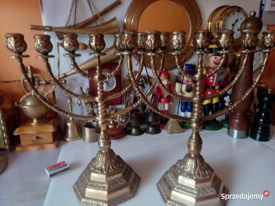 Menora Piękny sygnowany świecznik żydowski Poznań