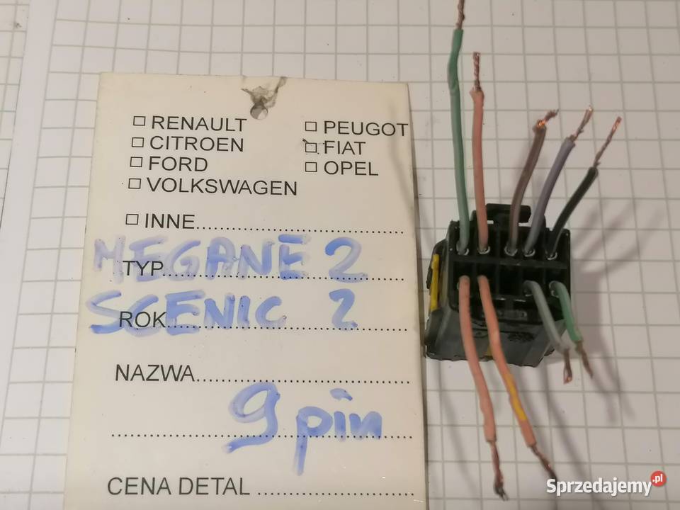 wtyczka do lusterka 5pin7pin9pin Renault Megane Piotrków Trybunalski