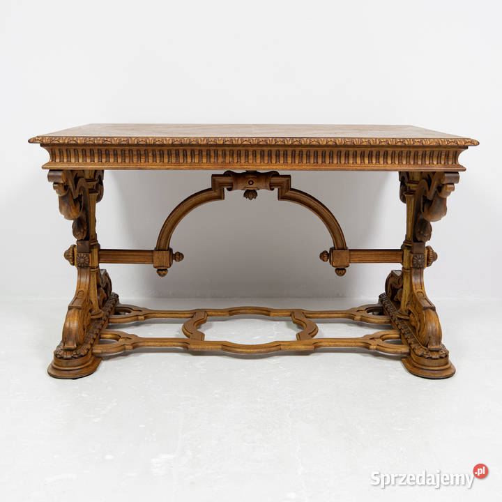 Monumentalny Stół Dębowy Neorenesansowy 18801900 Meble sprzedam