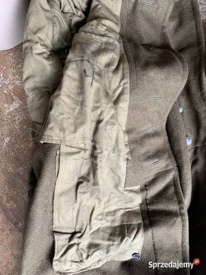 Wojskowy płaszcz sukienny wz 48 oryginał Tkaniny Tkaniny Bochnia