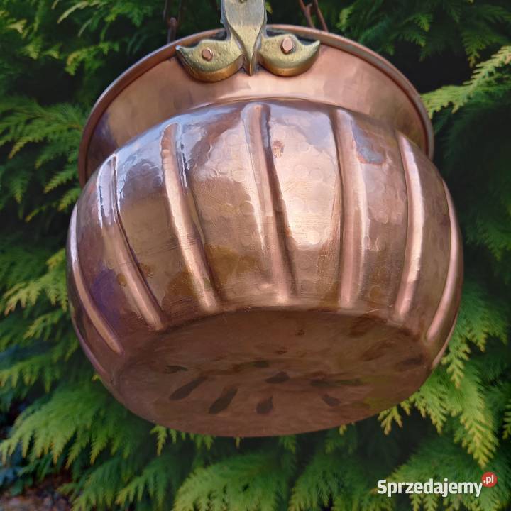 Duża miedziana osłonka doniczka do zawieszenia Doniczki i osłonki Warszawa sprzedam